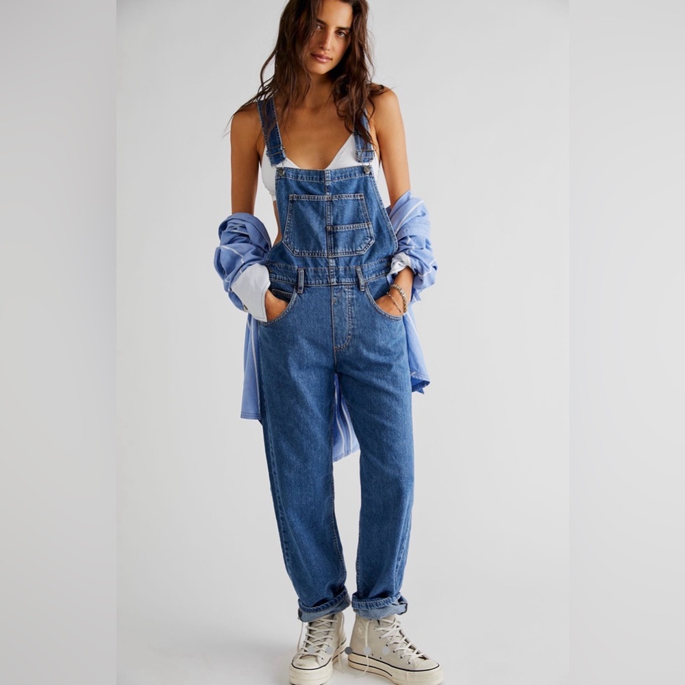 We The Free /Free Peoples Ziggy Blue Denim overalls